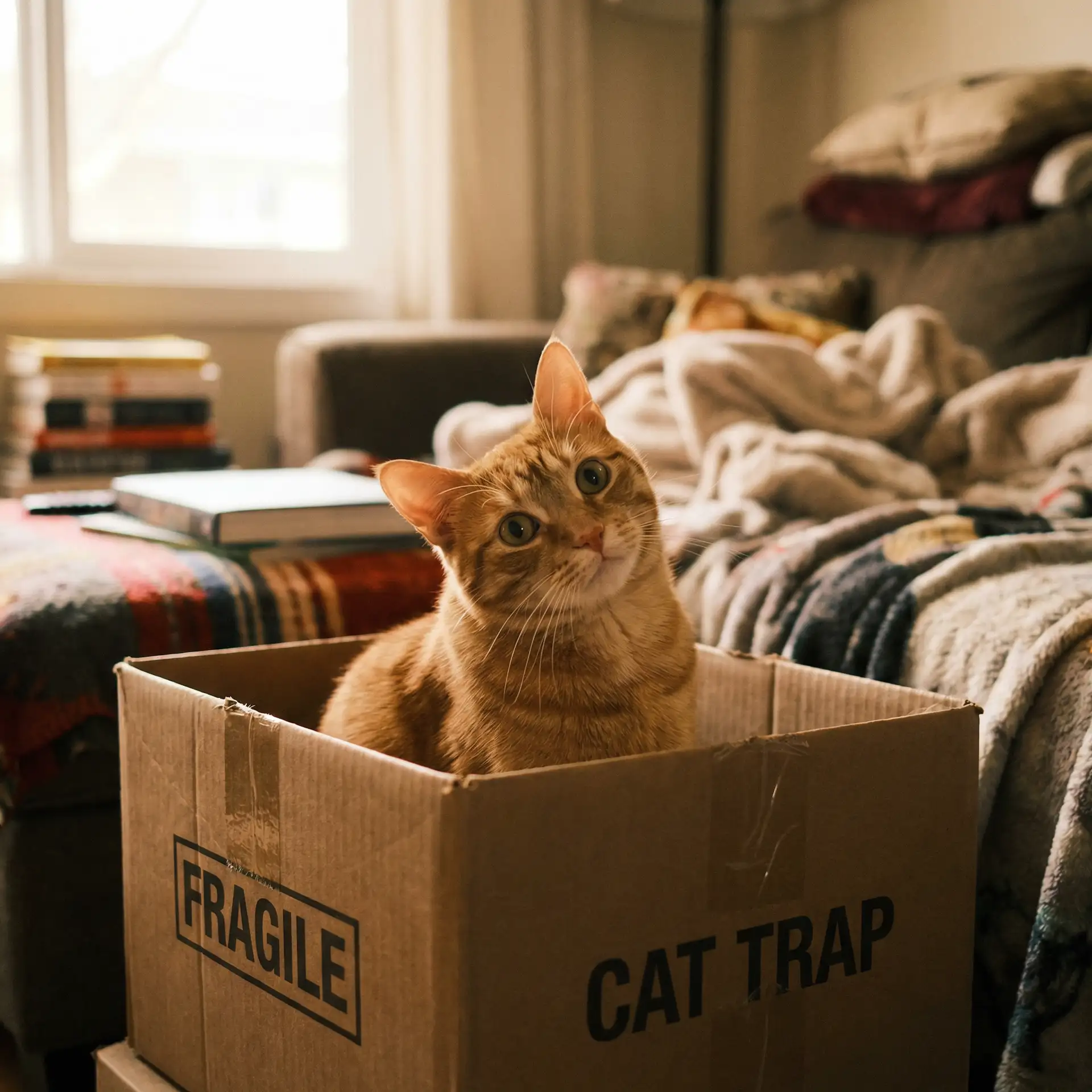 橘猫躲在纸箱里 - 凌云壮志包青天