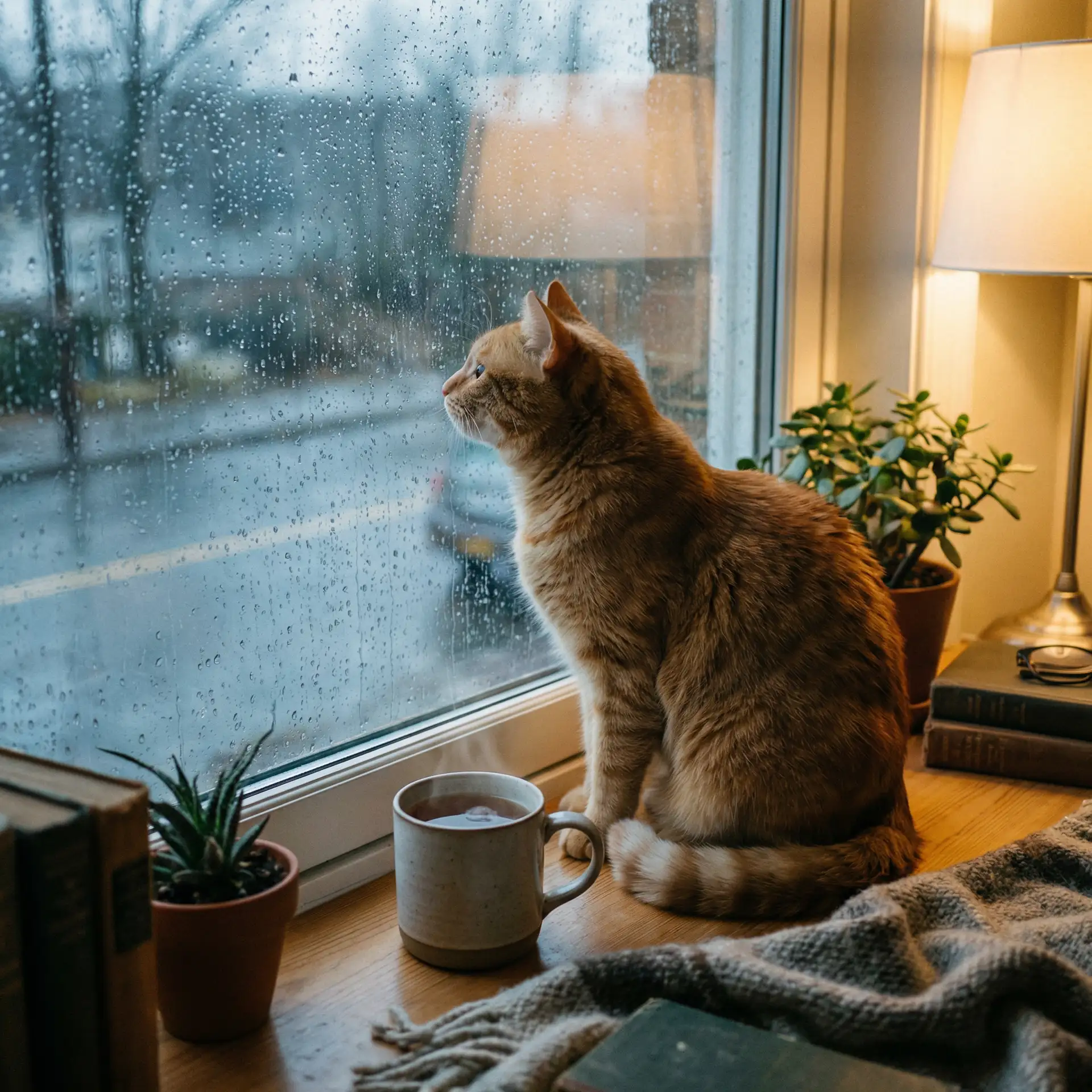 猫咪望着窗外的雨 - 凌云壮志包青天